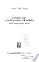 Famiglia e Stato nella République di Jean Bodin