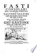 Fasti consolari dell' Accademia fiorentina