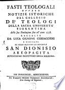 Fasti teologicali dell'Università Fiorent