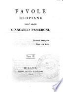 Favole esopiane dell'abate Giancarlo Passeroni. Tomo 1. [-7.]
