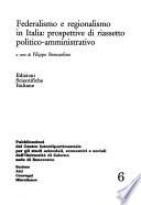 Federalismo e regionalismo in Italia