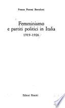 Femminismo e partiti politici in Italia, 1919-1926