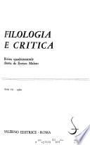 Filologia e critica