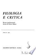 Filologia e critica
