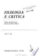 Filologia e critica