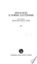 Filologia e forme letterarie: Letteratura latina da Augusto a Nerone
