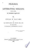 Filologia e letteratura siciliana