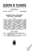 Filosofia della religione tra etica e ontologia