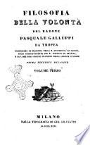 Filosofia della volontà Pasquale Galluppi