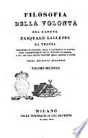 Filosofia della volontà Pasquale Galluppi
