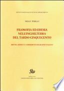 Filosofia ed eresia nell'Inghilterra del tardo Cinquecento