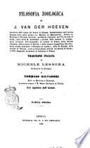 Filosofia zoologica di J. van der Hoeven