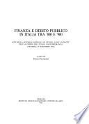 Finanza e debito pubblico in Italia tra '800 e '900