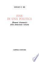 Fine di una politica