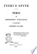Fiori e spine versi di Bobbio Felice