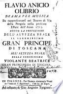 Flavio Anicio Olibrio drama per musica da rappresentarsi nel teatro di via della Pergola nella presente estate dell'anno 1723. ..
