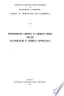 Fondamenti chimici e chimico fisici delle tecnologie e chimica applicata