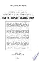 Fondamenti di una scienza della origine del linguaggio e sua storia remota; con miscellanea storico-linguistica