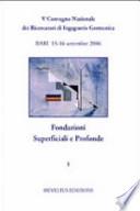 Fondazioni superficiali e profonde. 5° CNRIG (Bari, 2006)