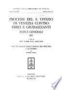 Fontes S. Officii venetiarum ad res iudaicas spectantes