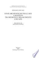 Fonti archivistiche per le arti a Mantova tra Medioevo e Rinascimento (1382-1459)