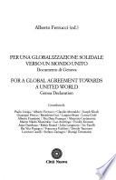 For a global agreement towards a united world