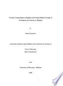 Foreign Correspondents in Bangkok and Foreign Media Coverage of Prostitution and Tourism in Thailand