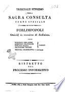 Forlimpopoli omicidj in occasione di sedizione contro Vincenzo Melandri ...