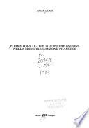 Forme d'ascolto e d'interpretazione nella moderna canzone francese