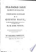 Fra Paolo Sarpi giustificato
