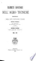 Frammenti cronistorici dell'agro ticinese
