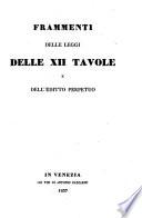 Frammenti delle Leggi delle 12 Tavole e dell'Editto perpetuo