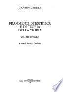 Frammenti di estetica e di teoria della storia