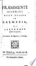 Frammenti istorici della guerra in Dalmazia