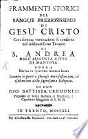Frammenti storici del Sangue ... di Gesu-Cristo