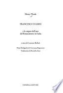 Francesco d'Assisi e le origini dell'arte del Rinascimento in Italia