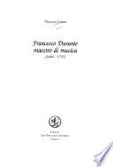 Francesco Durante maestro di musica (1684-1755)