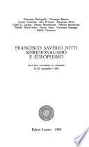 Francesco Saverio Nitti, meridionalismo e europeismo
