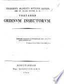 Friderici Alberti Antonii Meyer. ... Tentamen ordinum Insectorum