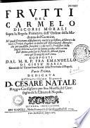 Frutti del Carmelo, discorsi morali etc...