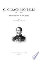 G. Gioachino Belli, 1791-1863