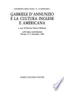 Gabriele D'Annunzio e la cultura inglese e americana
