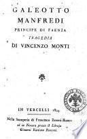 Galeotto Manfredi principe di Faenza tragedia di Vincenzo Monti