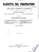 Gazzetta del procuratore rivista critica di legislazione e di giurisprudenza
