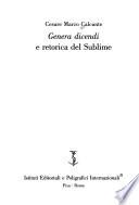 Genera dicendi e retorica del sublime