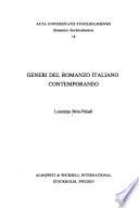 Generi del romanzo italiano contemporaneo