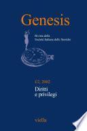 Genesis. Rivista della Società italiana delle storiche (2002) Vol. 1/2