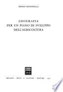 Geografia per un piano di sviluppo dell'agricoltura