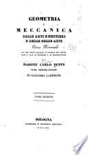 Geometria e meccanica delle arti e mestieri e delle belle arti