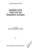 Georges Sorel nella crisi del liberalismo europeo